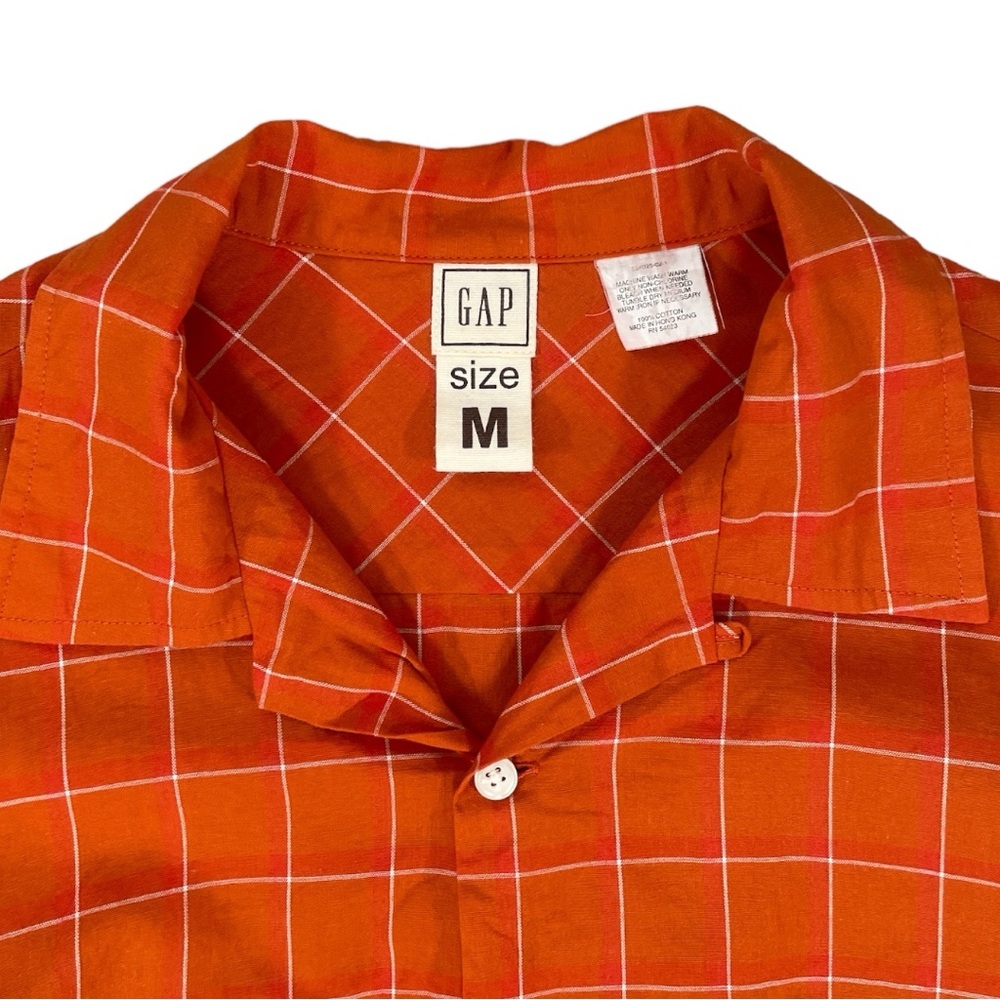 Gap Button Down Shirt, Orange, Size Medium - image 3